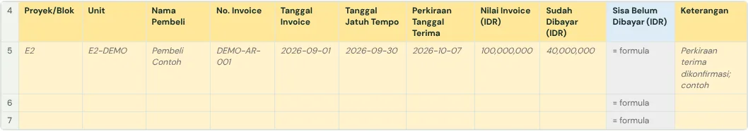The Piutang_Usaha tab in the template